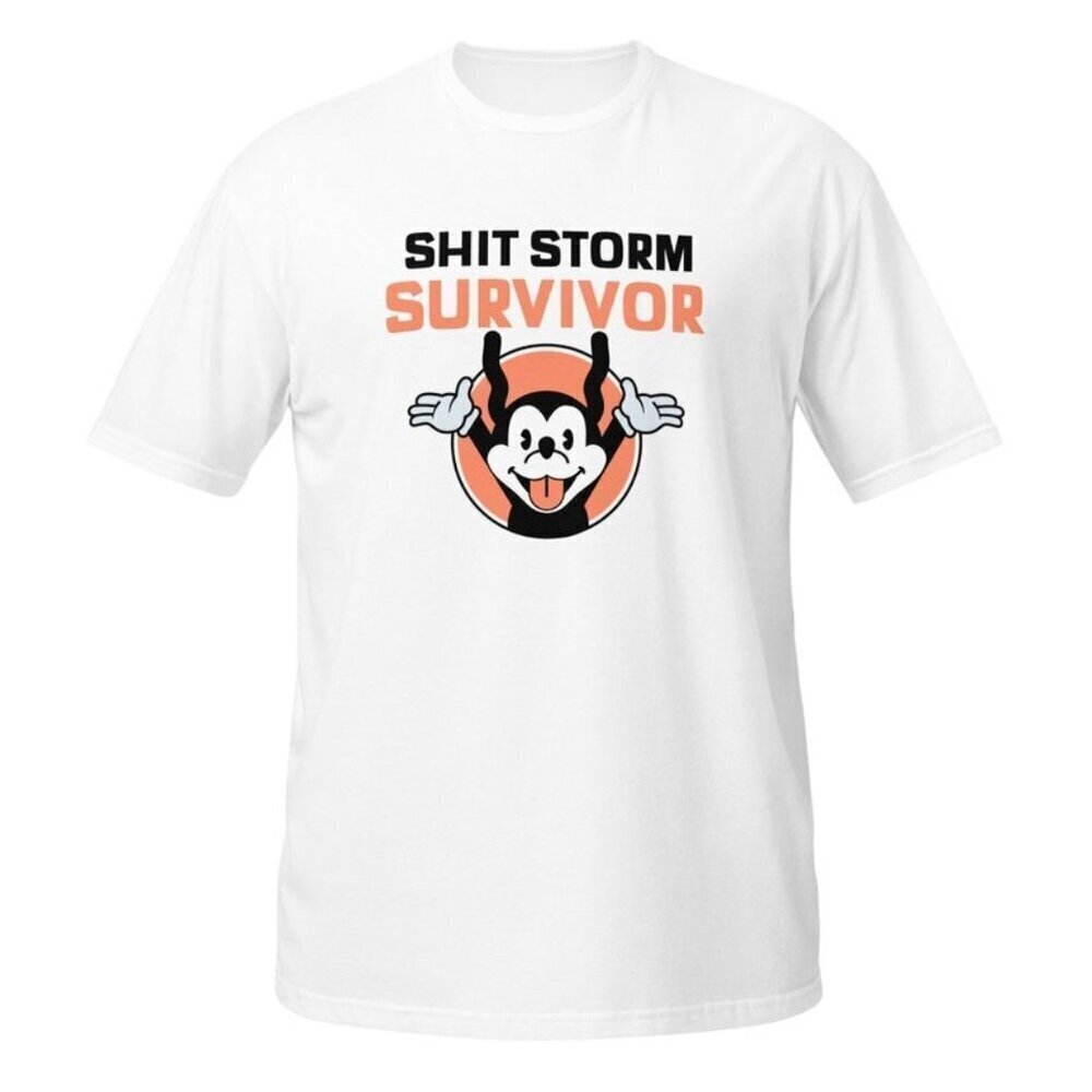 Shit Storm Survivor Funny Dog Graphic Retro T-Shirt